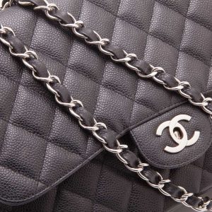 Chanel Black Caviar Jumbo Classic Flap Bag